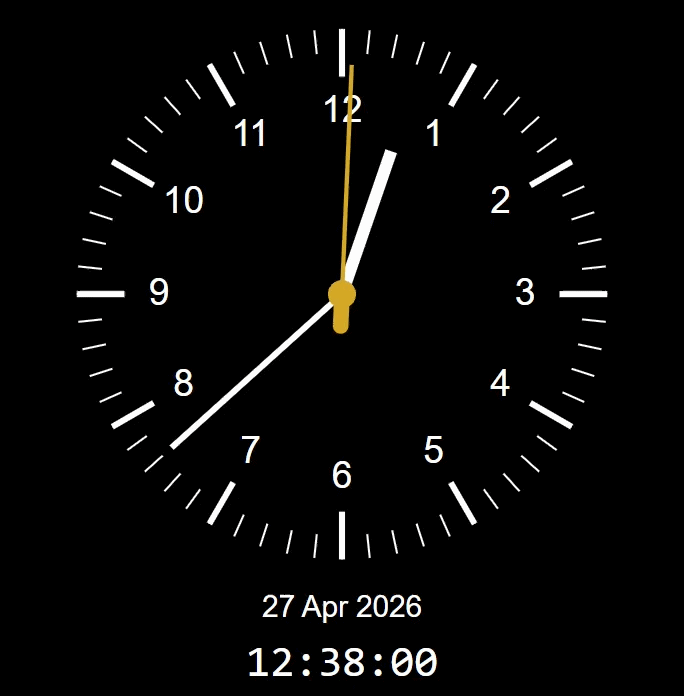 Live Clock Gauge animating in Power BI